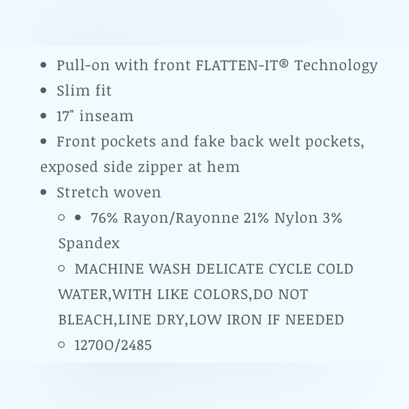 Tribal white stretch “Audrey” capri/zip at knee-hip pockets-NWT - Picture 4 of 16